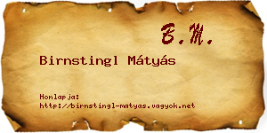 Birnstingl Mátyás névjegykártya